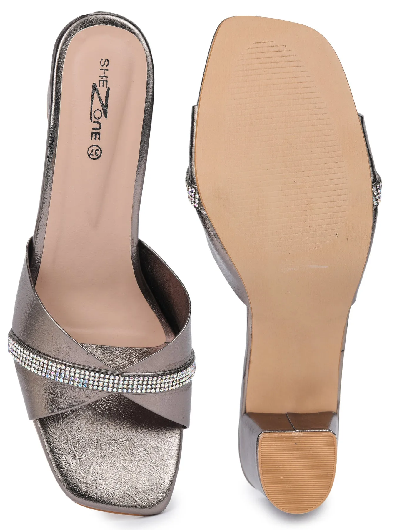 Shezone Grey Women Heels