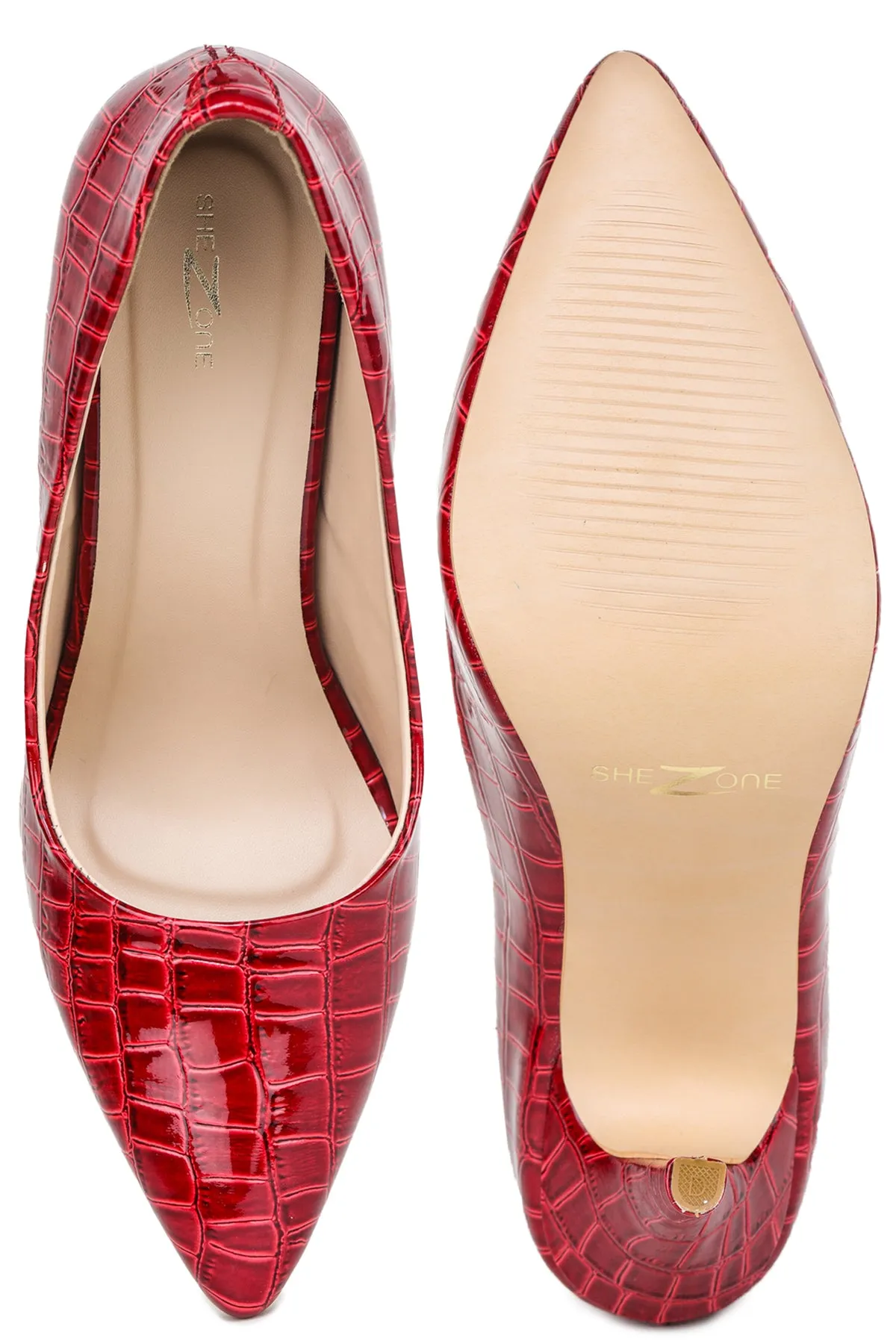 Shezone Red Women Heels