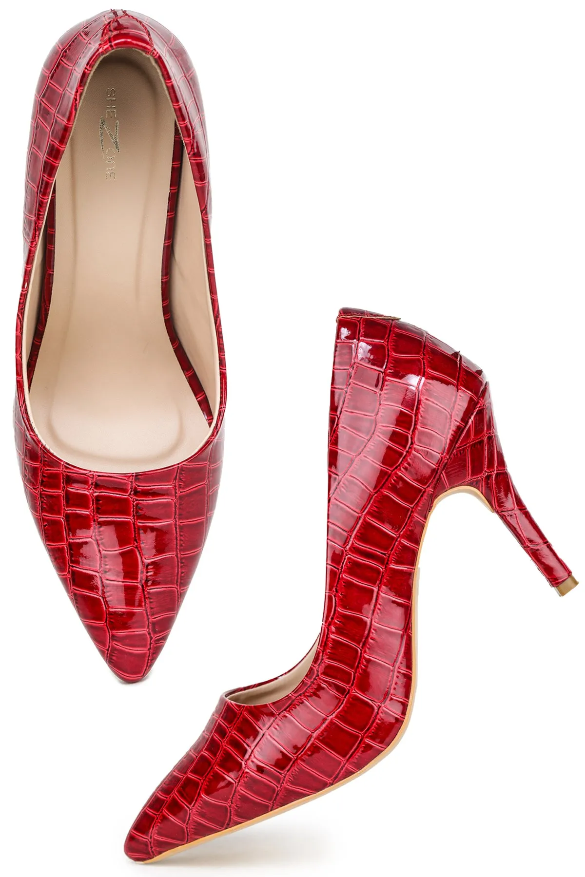 Shezone Red Women Heels