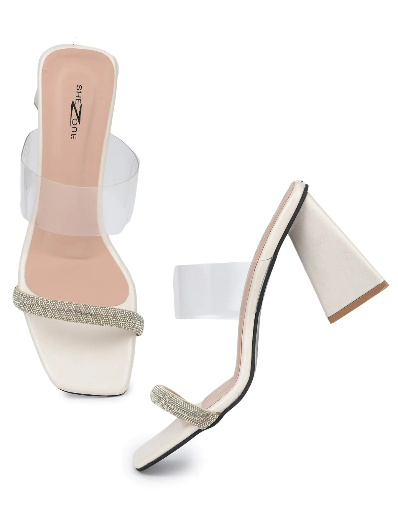 Shezone White Women Heels