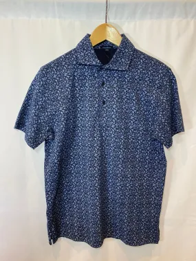 mens short sleeve paisley pattern polo shirt