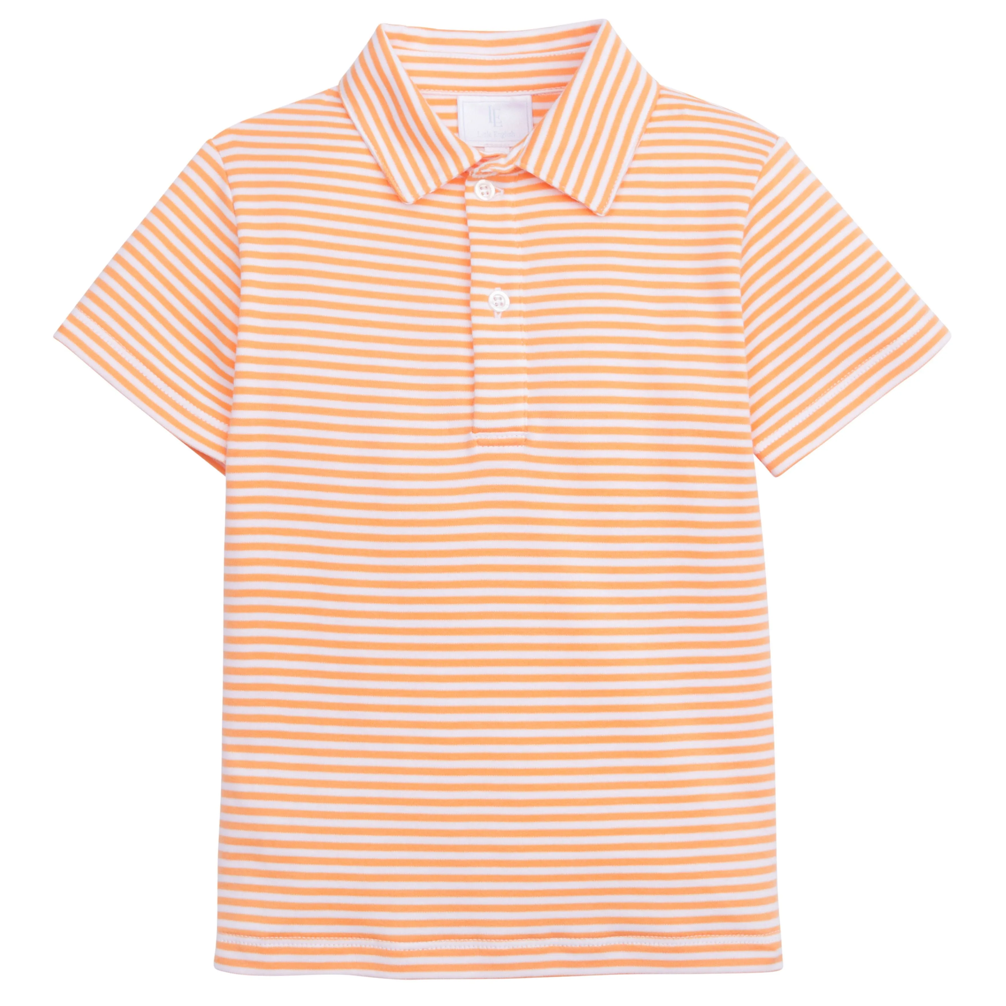 Orange Striped Short Sleeve Polo