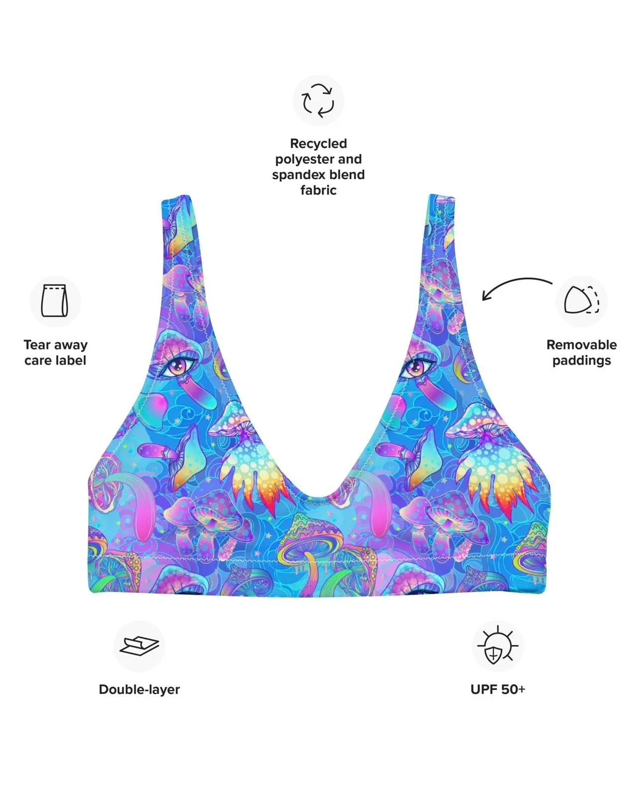 Shroomin Blue Bra Top