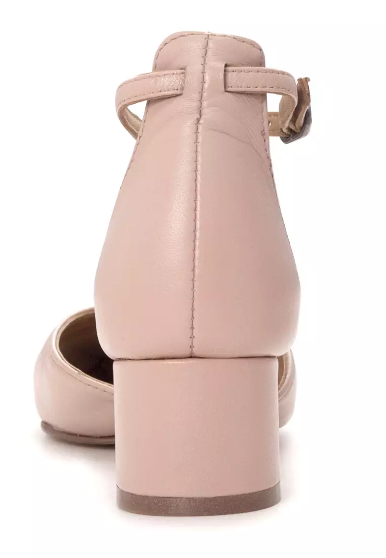 Shu Talk AMAZTEP Nappa Leather With Ankle Strap Heels