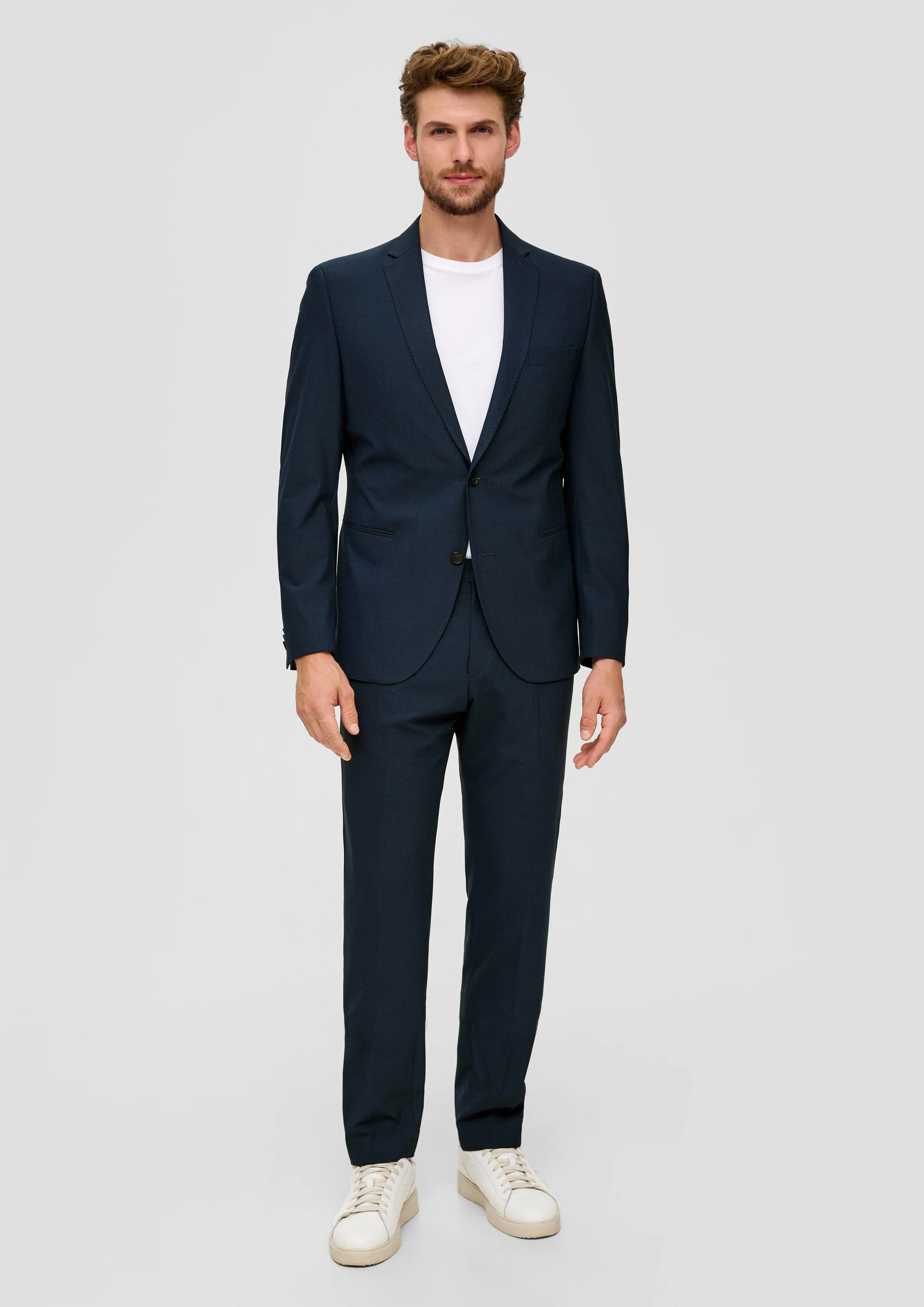 Slim fit: viscose blend trousers