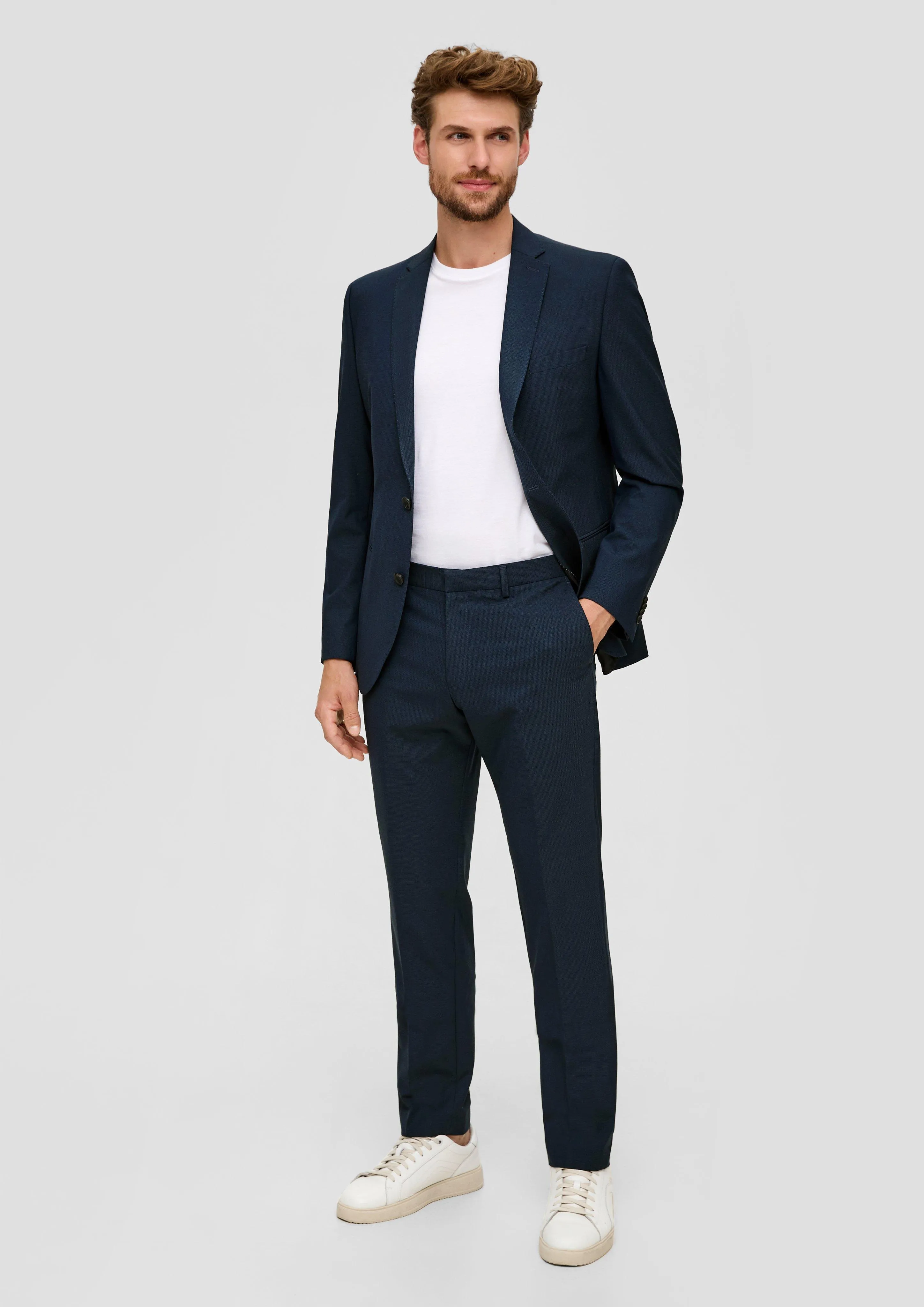 Slim fit: viscose blend trousers