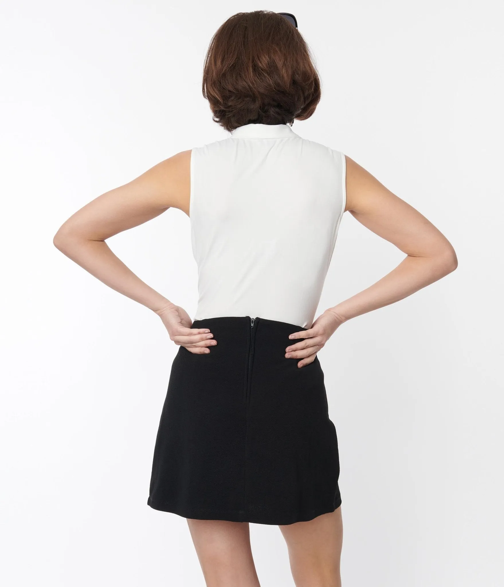 Smak Parlour White Neck Tie Top