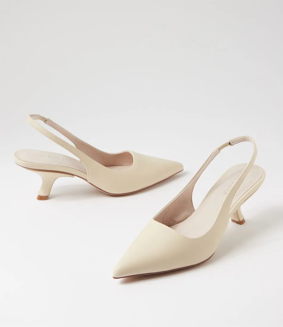 SOL SANA Sandra Off White Leather Pump Heels