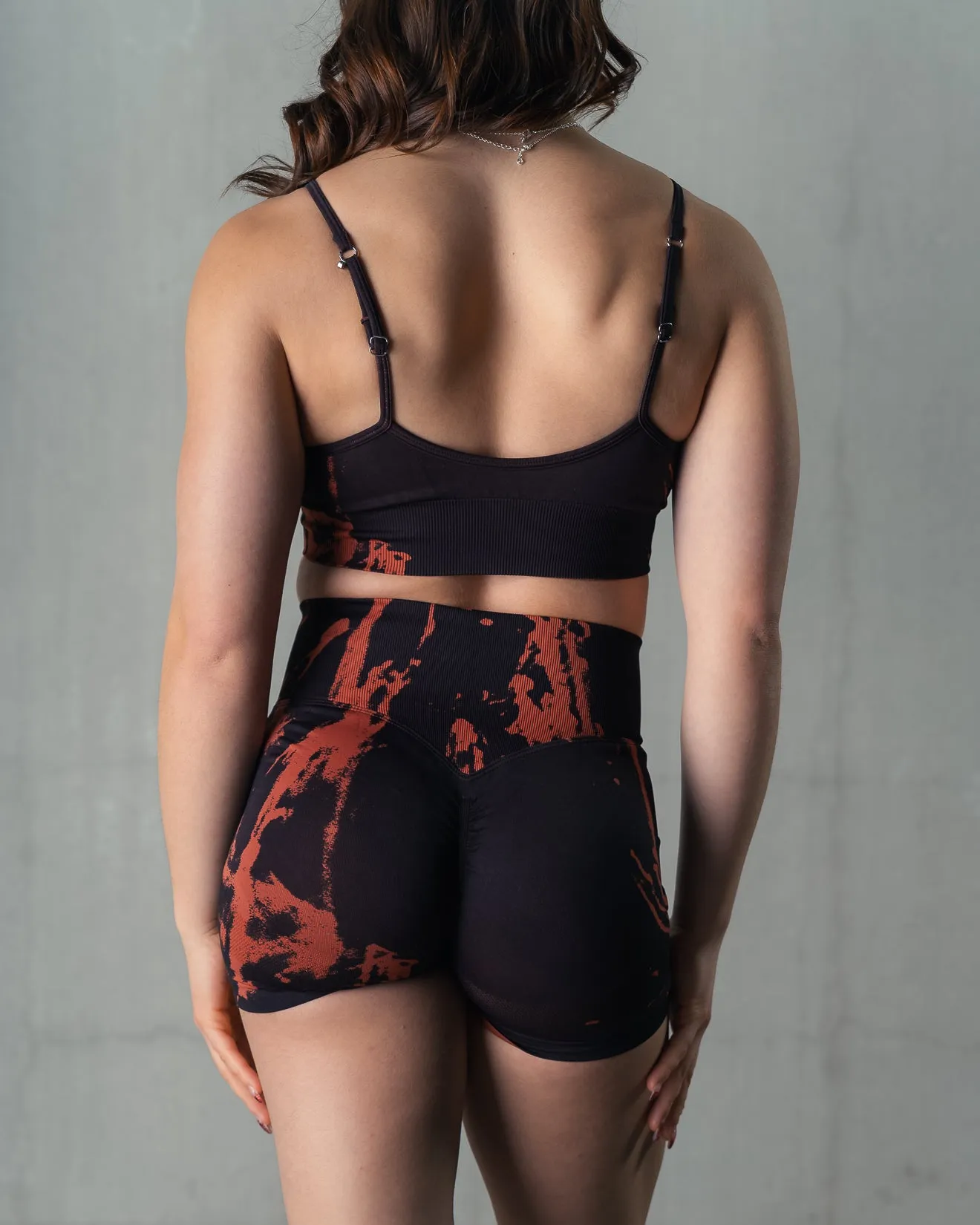 SPLATTER SPORTS BRA - BLACK / RED