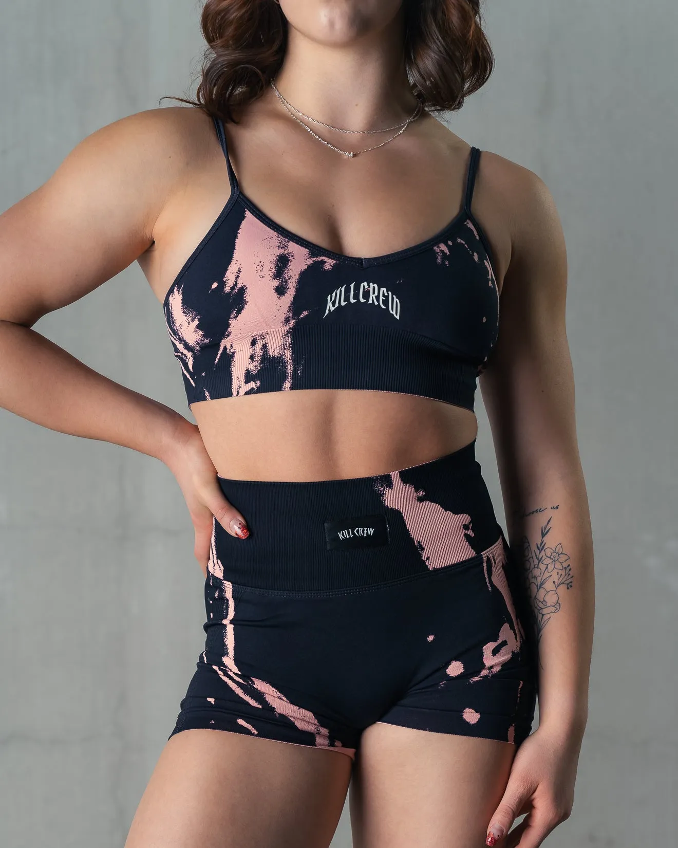 SPLATTER SPORTS BRA - BLACK / ROS