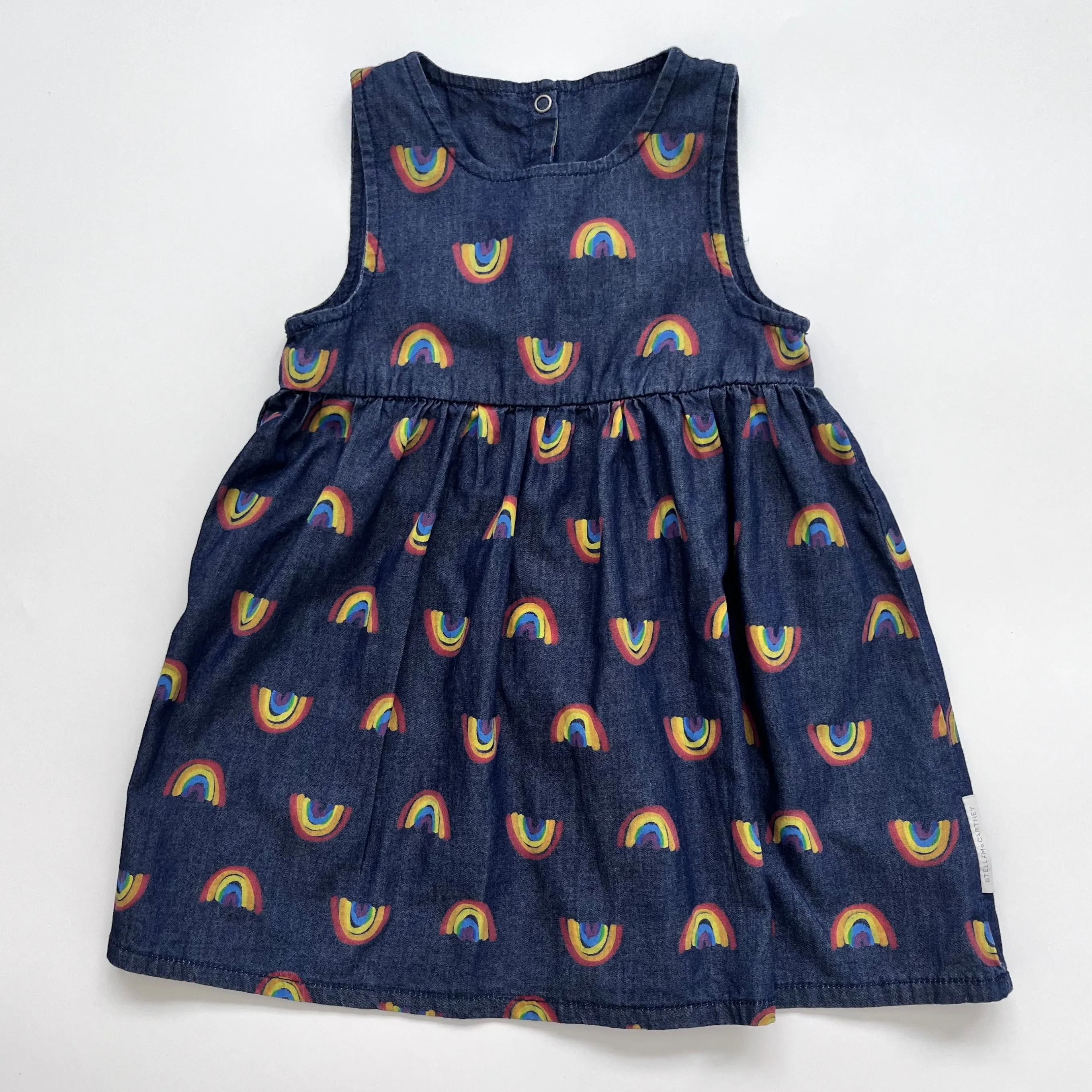 Stella McCartney Rainbow Print Denim Dress - Size 3T