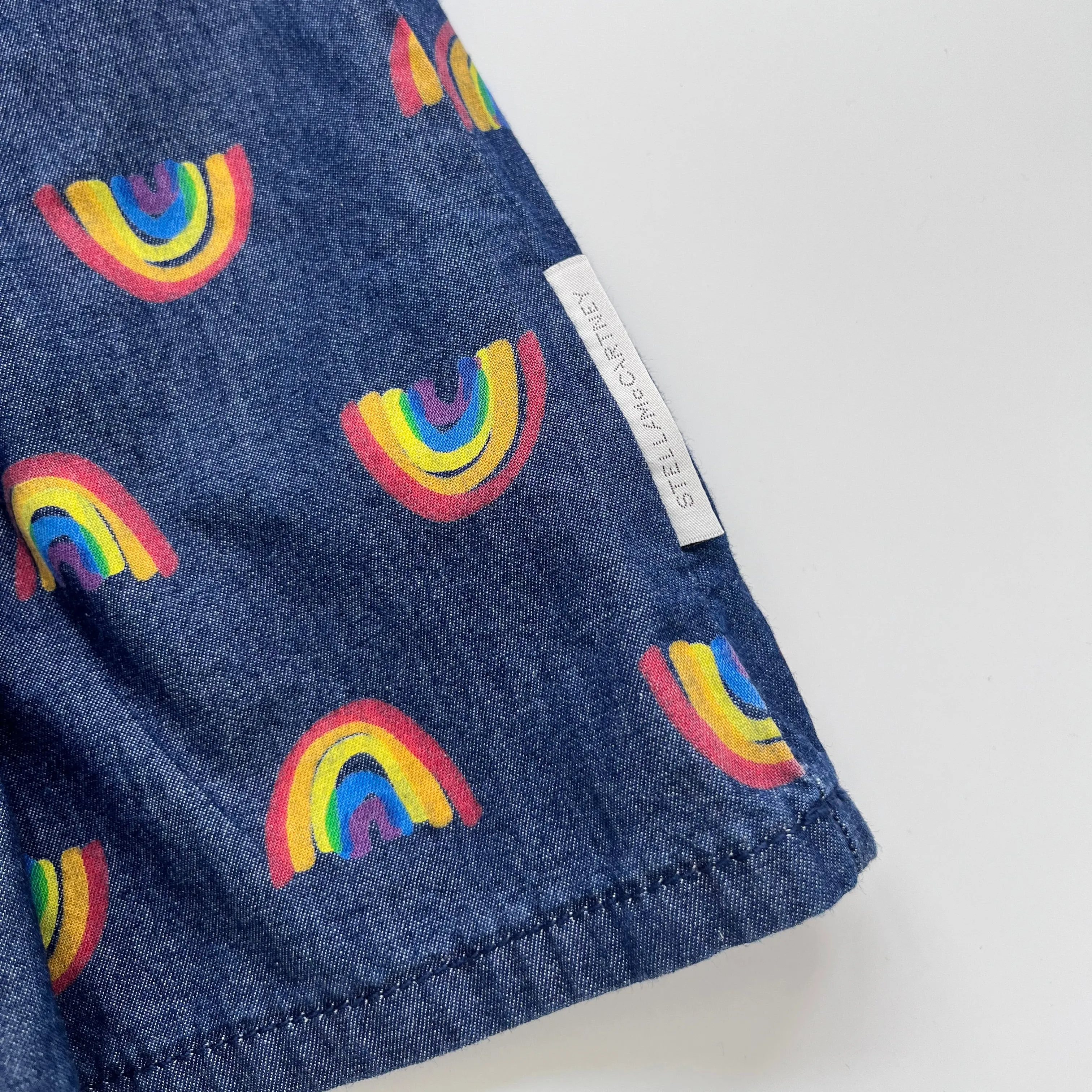 Stella McCartney Rainbow Print Denim Dress - Size 3T