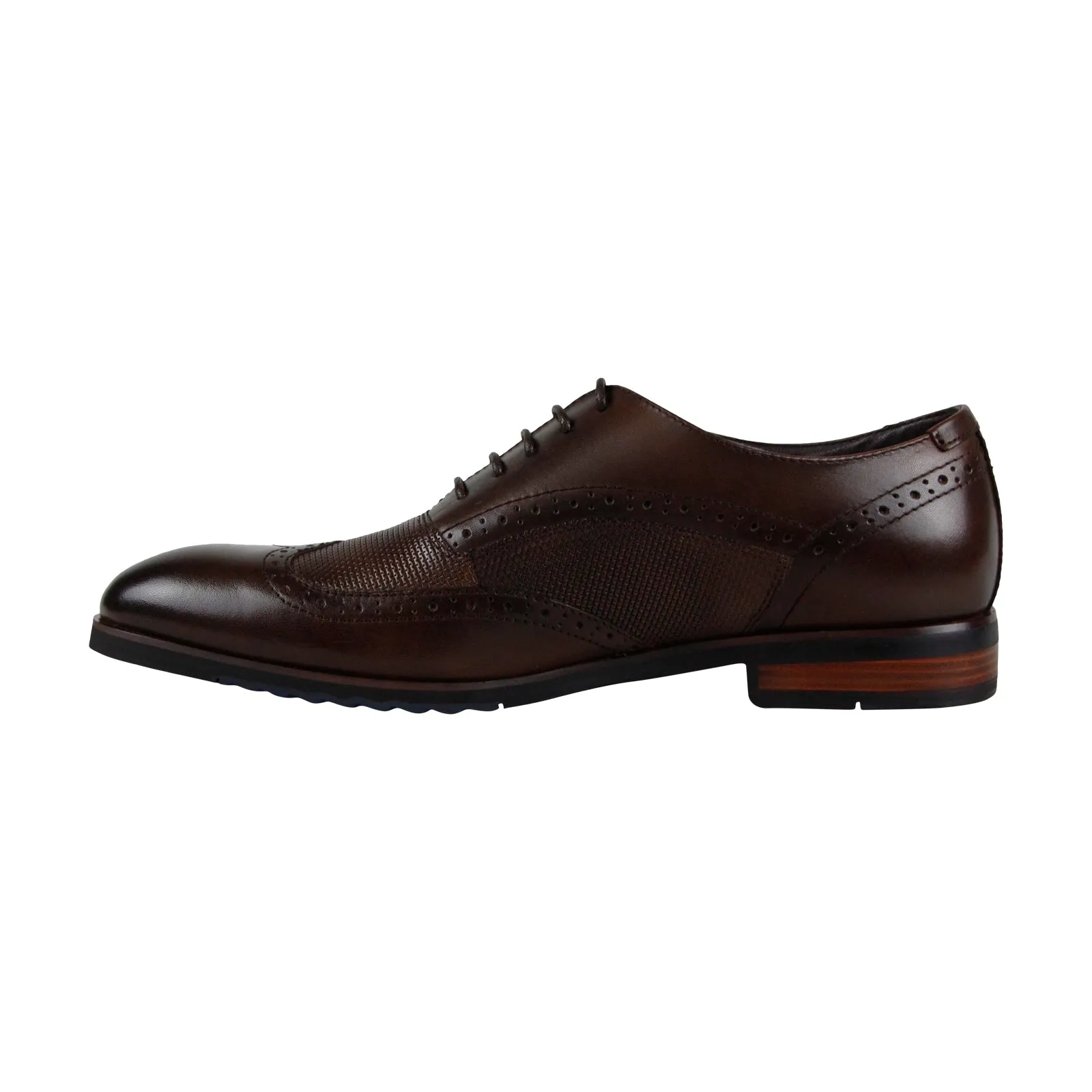 Steve Madden Brown Leather Lace Up Wingtip Oxford Shoes for Men