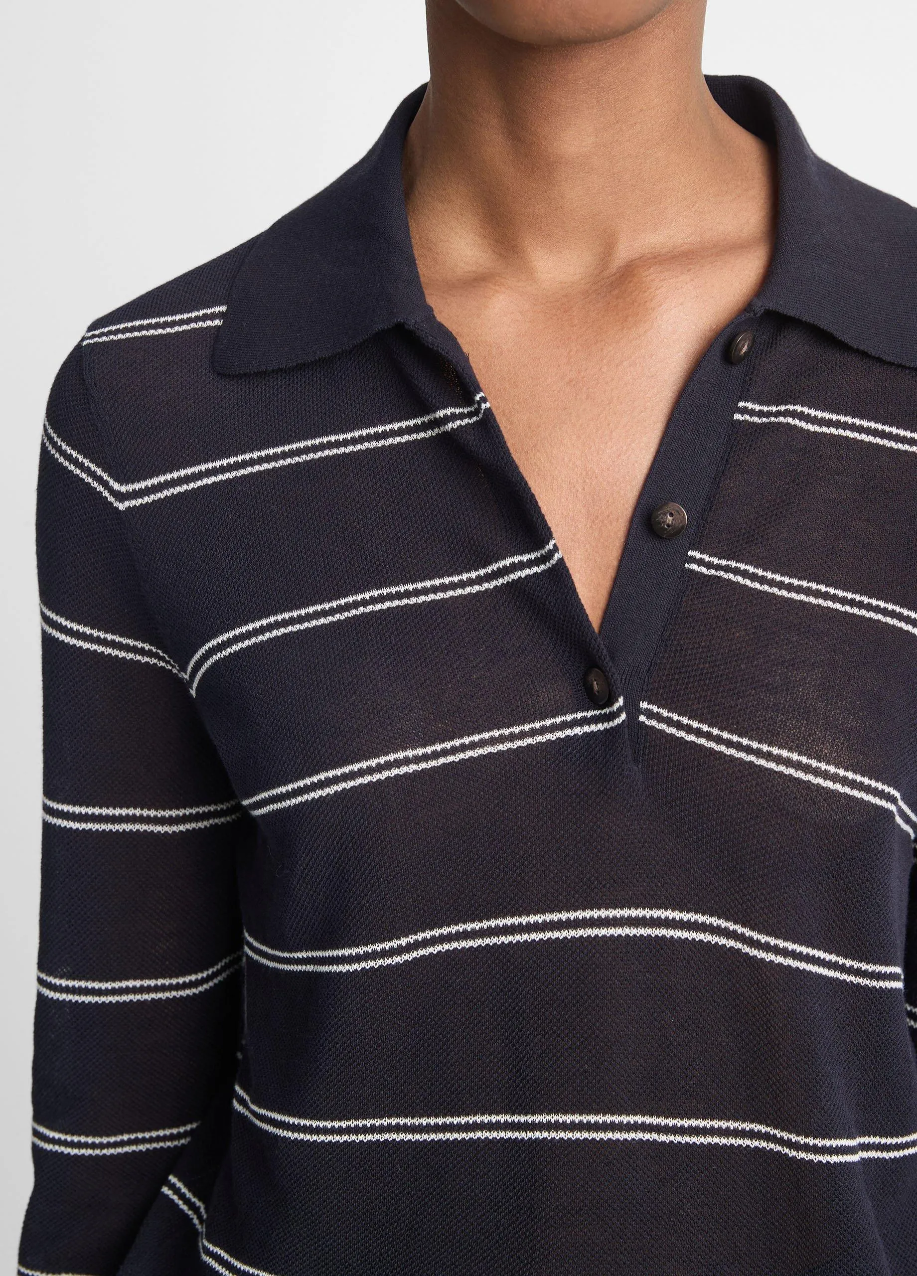 Striped Italian Cotton Piqué Polo Shirt