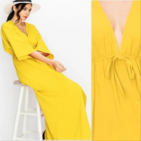 Yellow Empire Waist Maxi Dress - Sunny Day