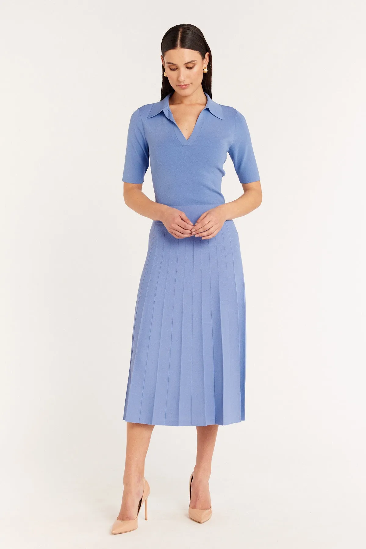 Sunray Knit Skirt - Bluebell