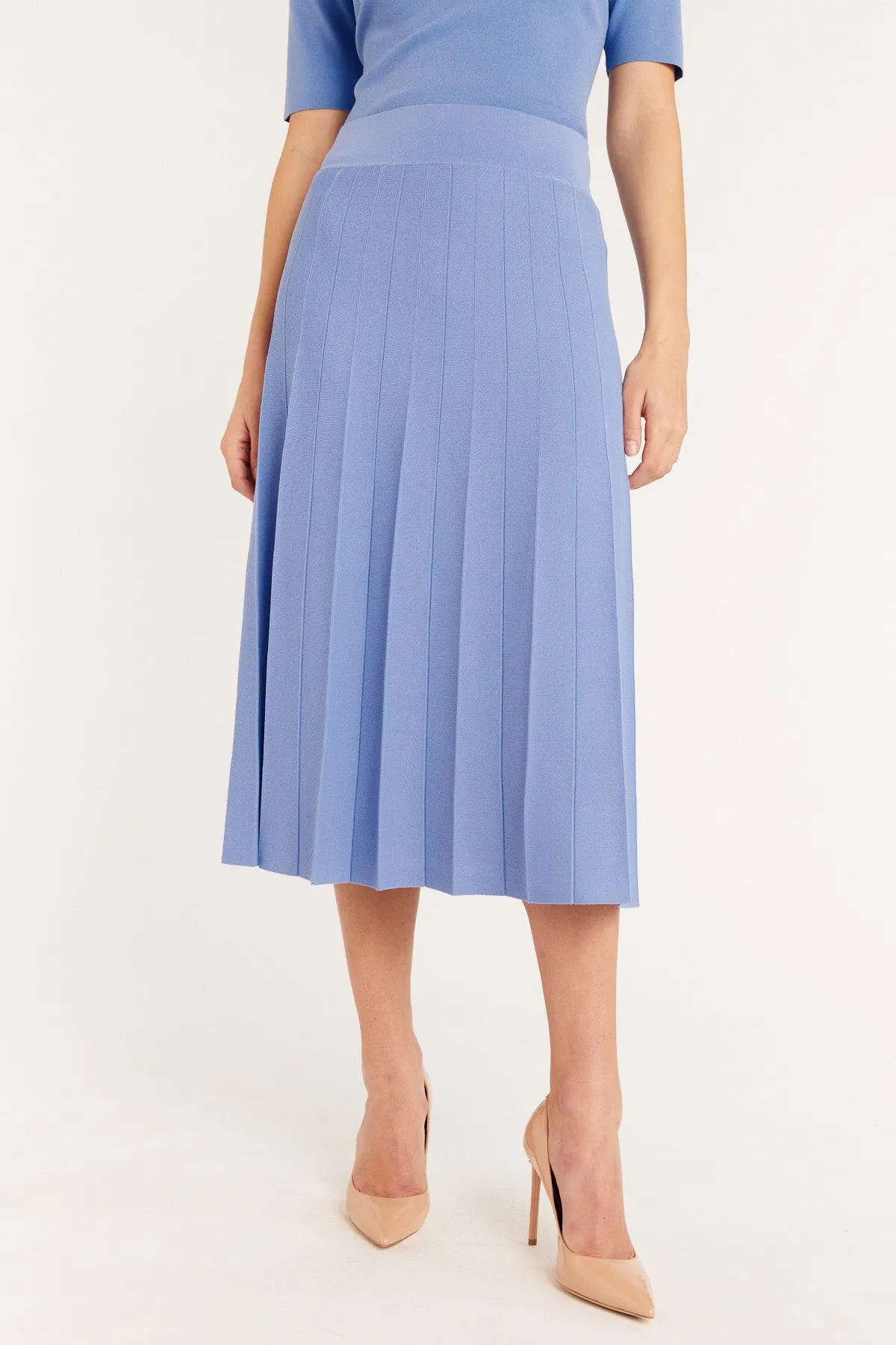 Sunray Knit Skirt - Bluebell