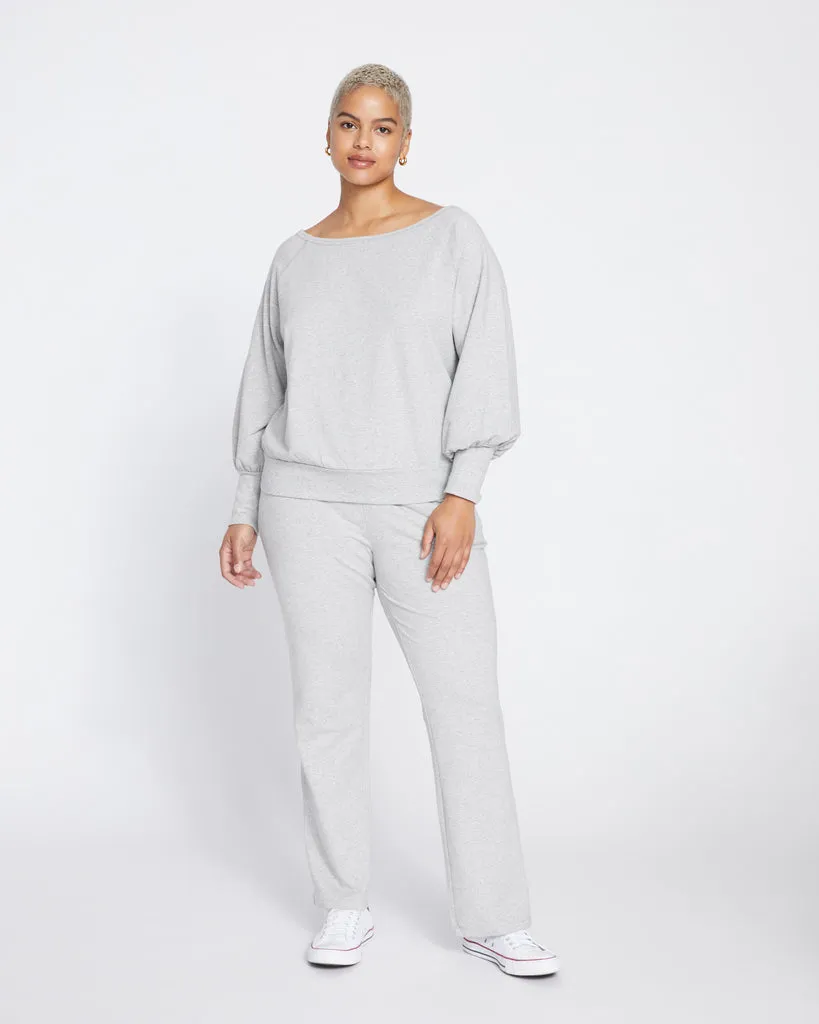 Super Soft Terry Scoop Sweatshirt - Heather Grey