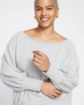 Super Soft Terry Scoop Sweatshirt - Heather Grey