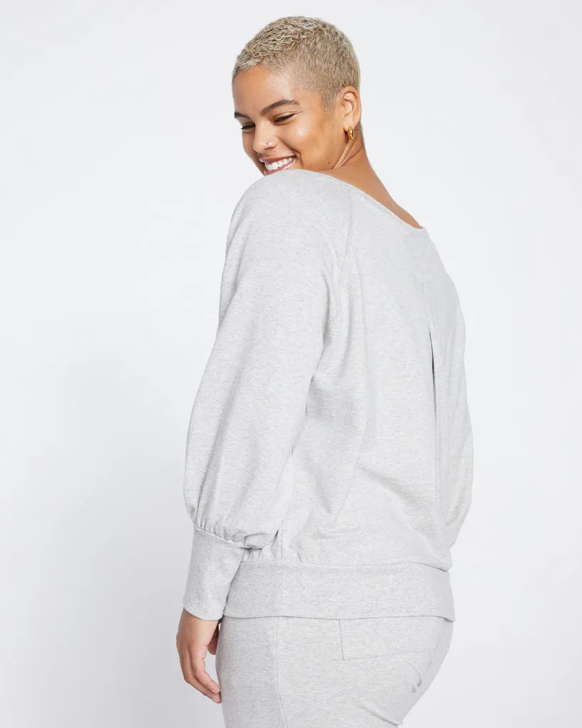 Super Soft Terry Scoop Sweatshirt - Heather Grey