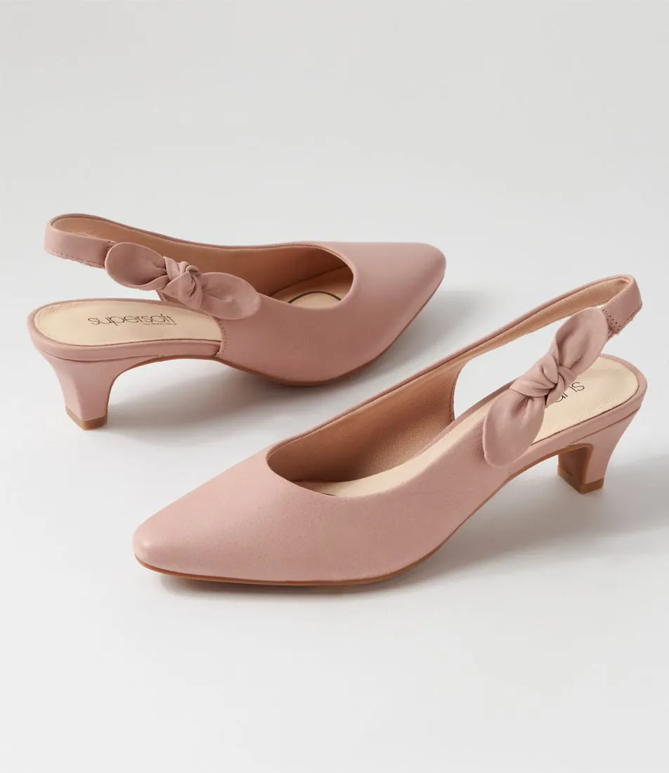 SUPERSOFT Lilybeth2 Warm Rose Leather Heels