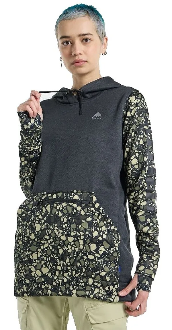 sweatshirt Burton Oak Long Pullover - True Black Heather/Sediment - women´s