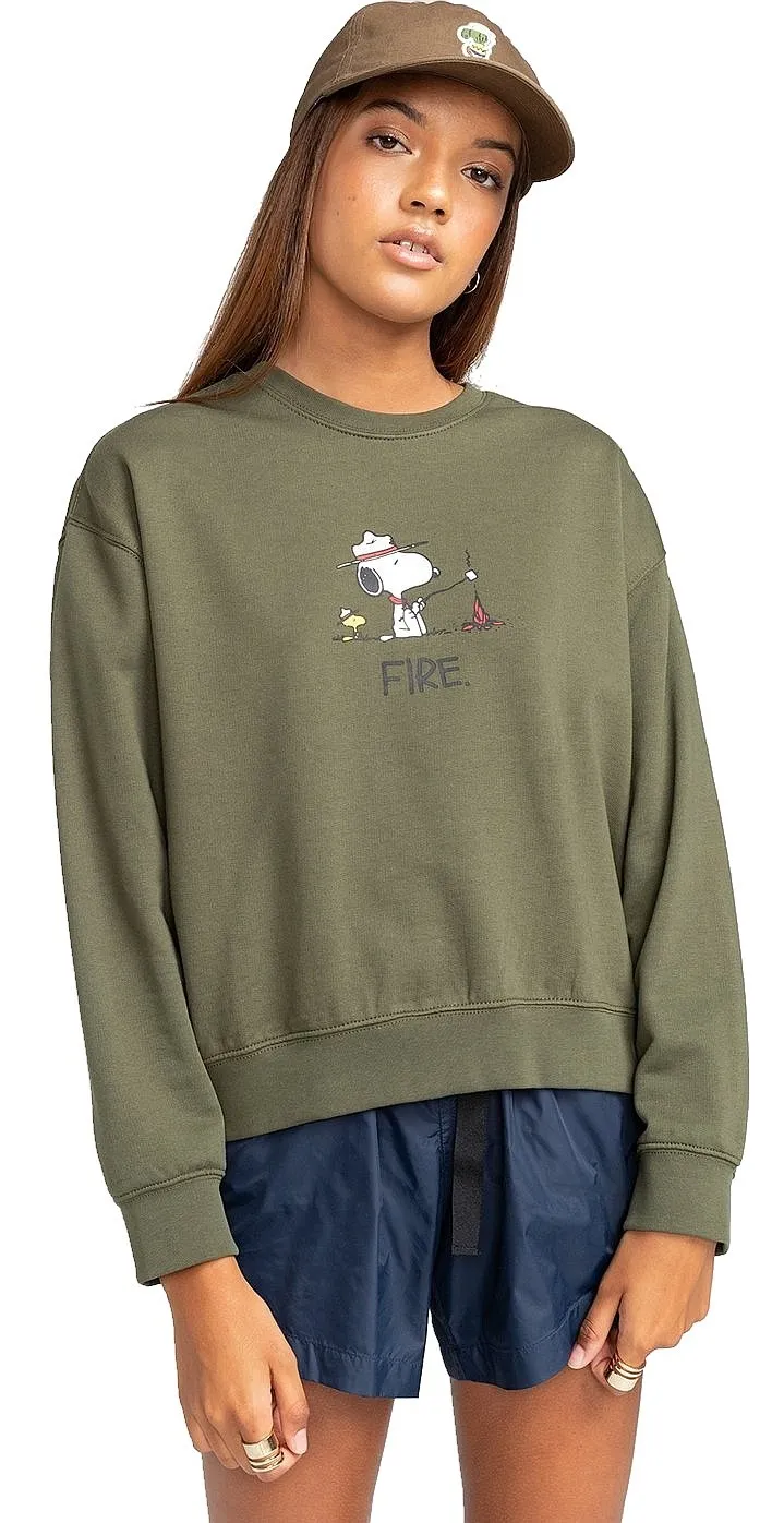 sweatshirt Element Peanuts Crew - Army - women´s