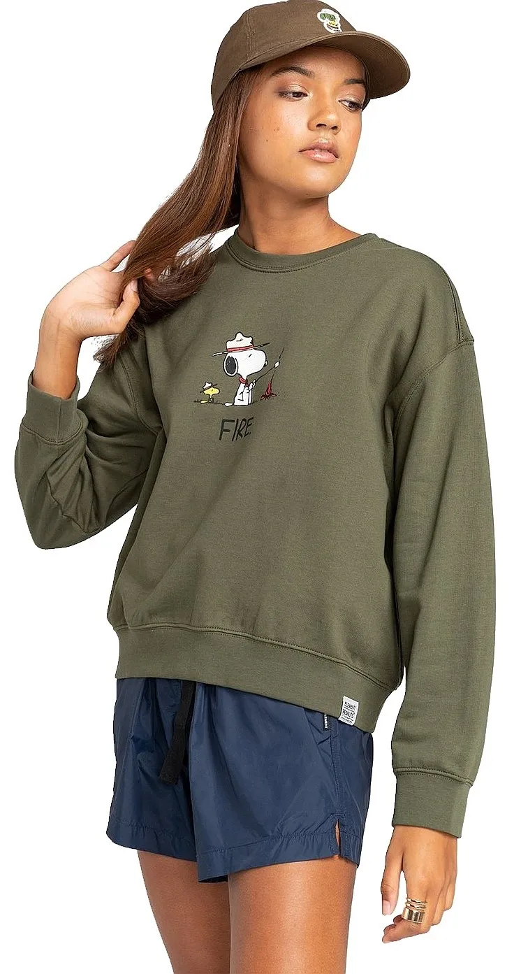 sweatshirt Element Peanuts Crew - Army - women´s