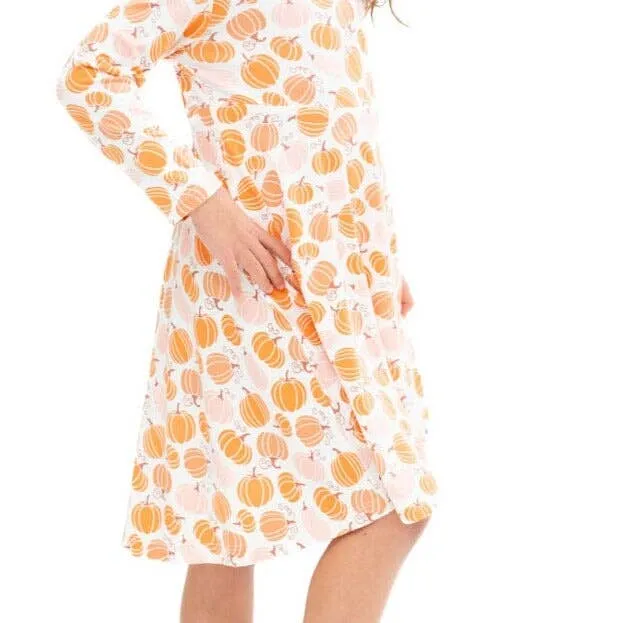 Swirly Girl Dress - Pumpkin