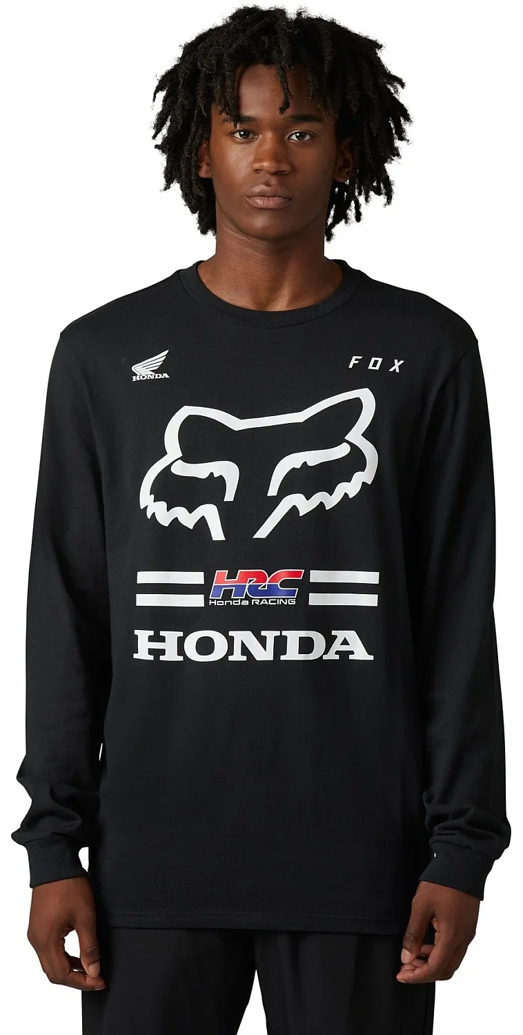 T-Shirt Fox Fox X Honda LS - Black - men´s