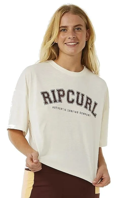 T-Shirt Rip Curl Run Swim Surf Crop - Bone - women´s