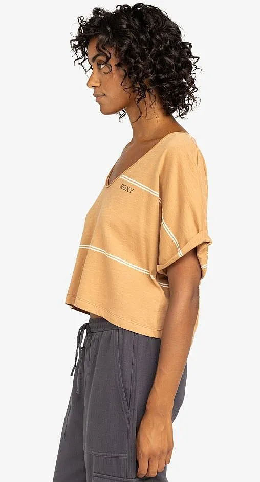 T-Shirt Roxy Marrakech Sun - CLB9/Camel Double Stripe - women´s