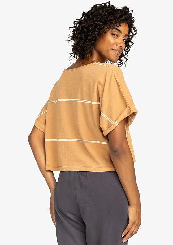 T-Shirt Roxy Marrakech Sun - CLB9/Camel Double Stripe - women´s