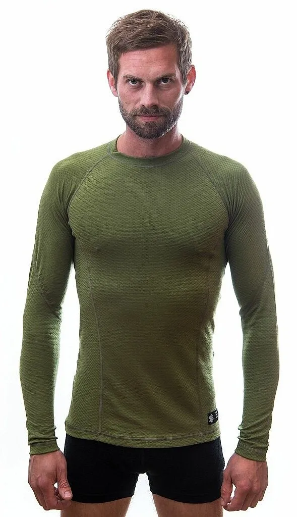 T-Shirt Sensor Merino DF LS - Safari Green - men´s