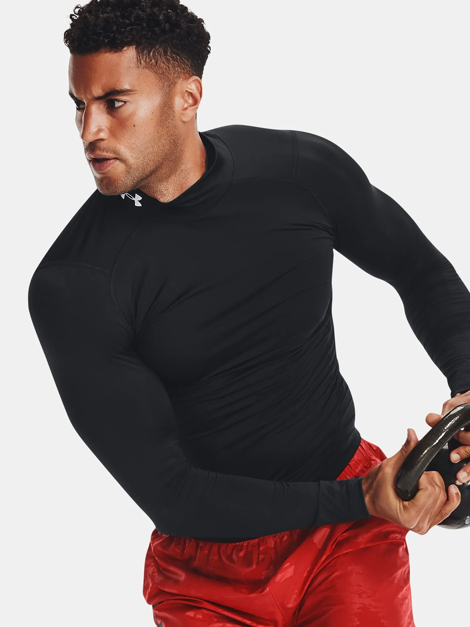 T-Shirt Under Armour HeatGear Armour Compression Mock  LS - Black - men´s