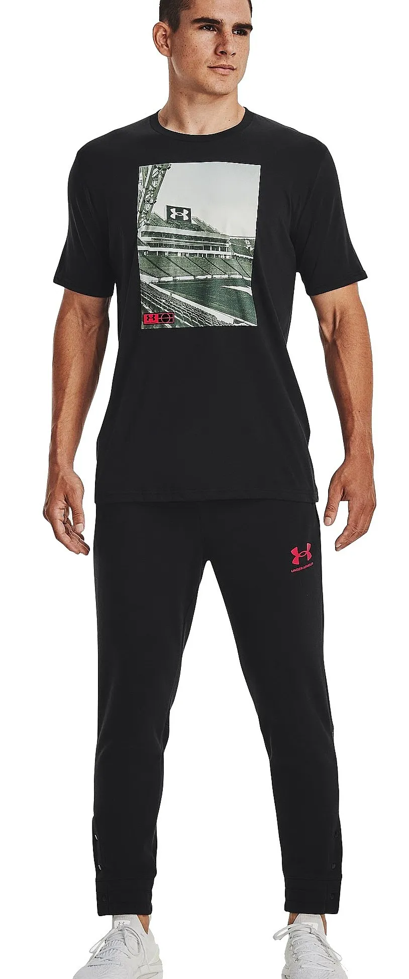 T-Shirt Under Armour Photoreal Field GF - 001/Black/Bolt Red - men´s