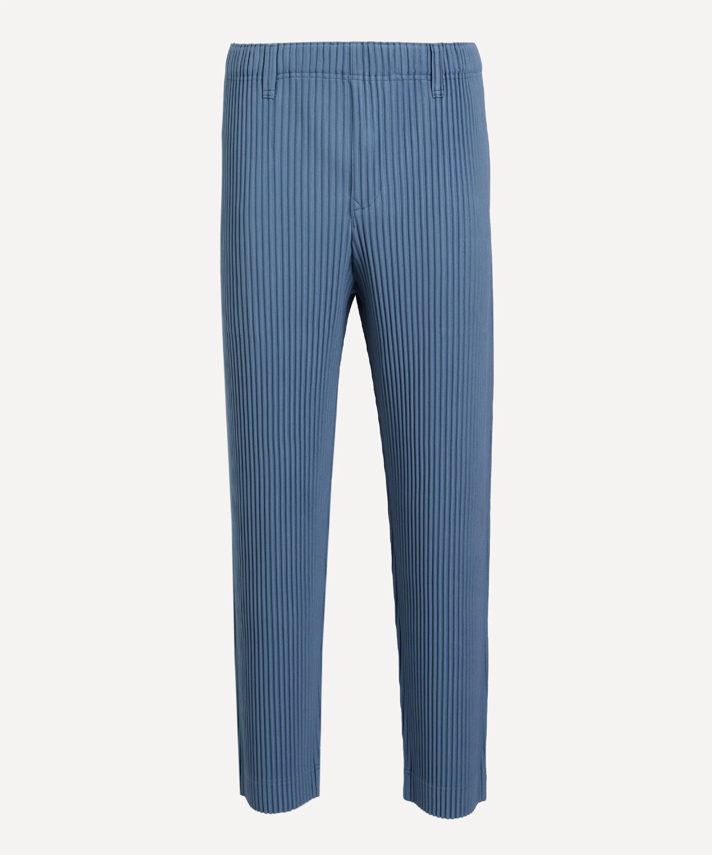 TAILORED PLEATS 1 Blue Grey Straight Leg Trousers