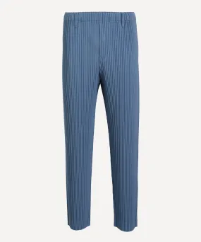 TAILORED PLEATS 1 Blue Grey Straight Leg Trousers