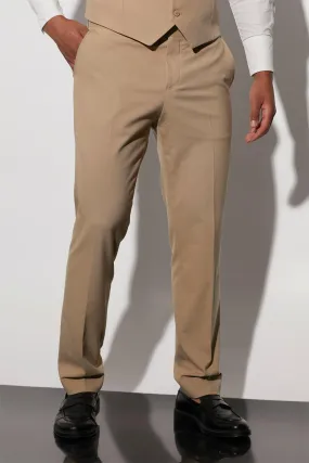 Tall Slim Beige Suit Crop Trousers