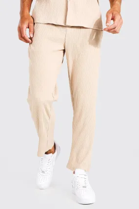 Tall Slim Fit Pleated Crop Trousers