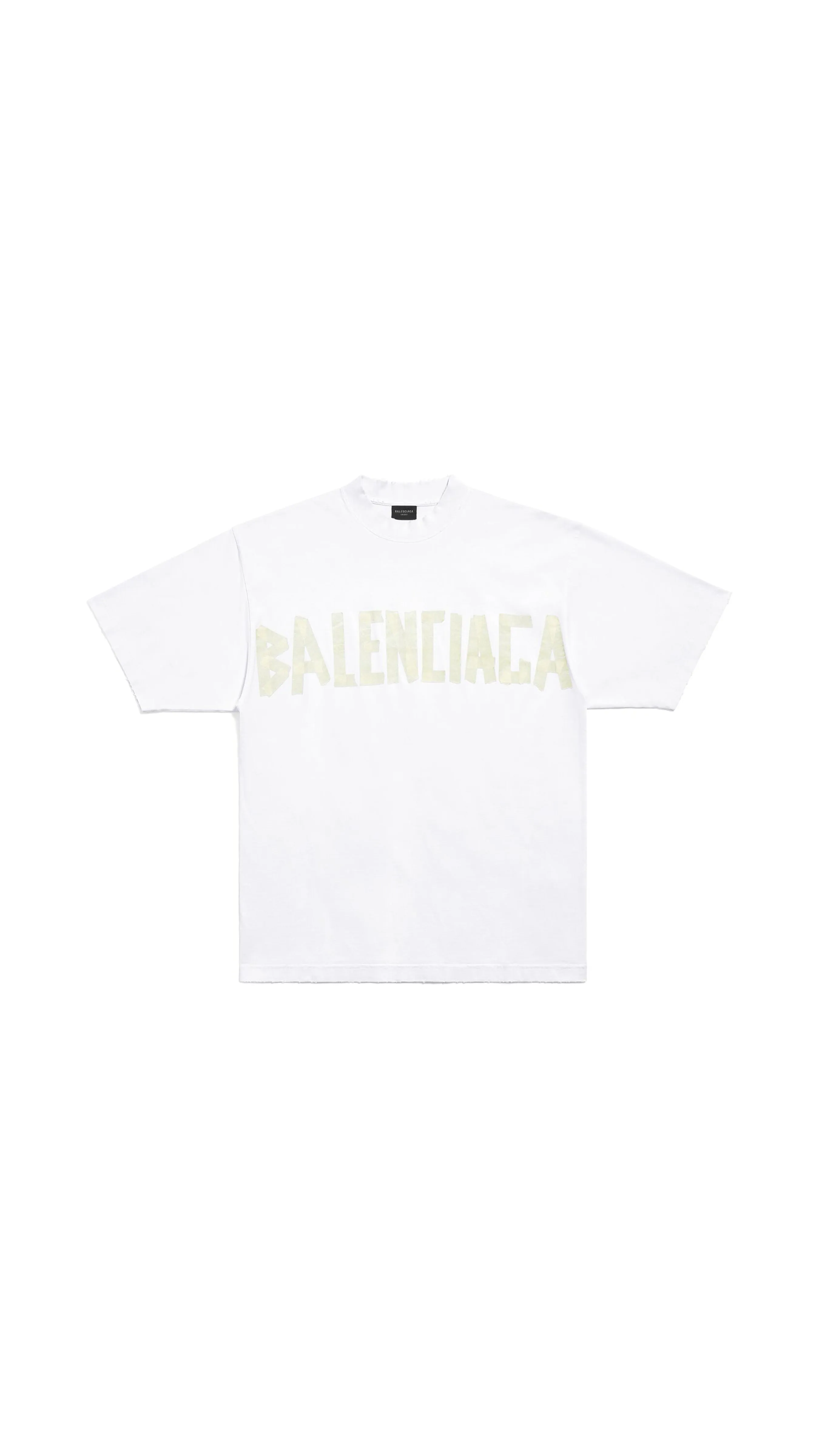 Tape Type T-shirt Medium Fit - White/Yellow