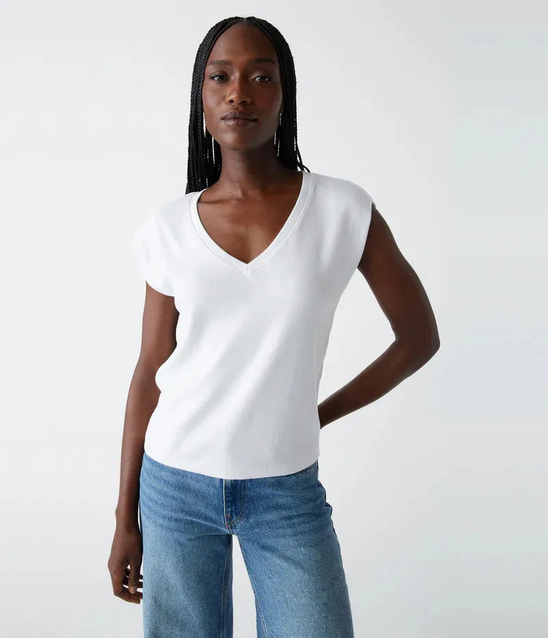 Tati V-Neck Power Shoulder