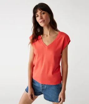 Tati V-Neck Power Shoulder