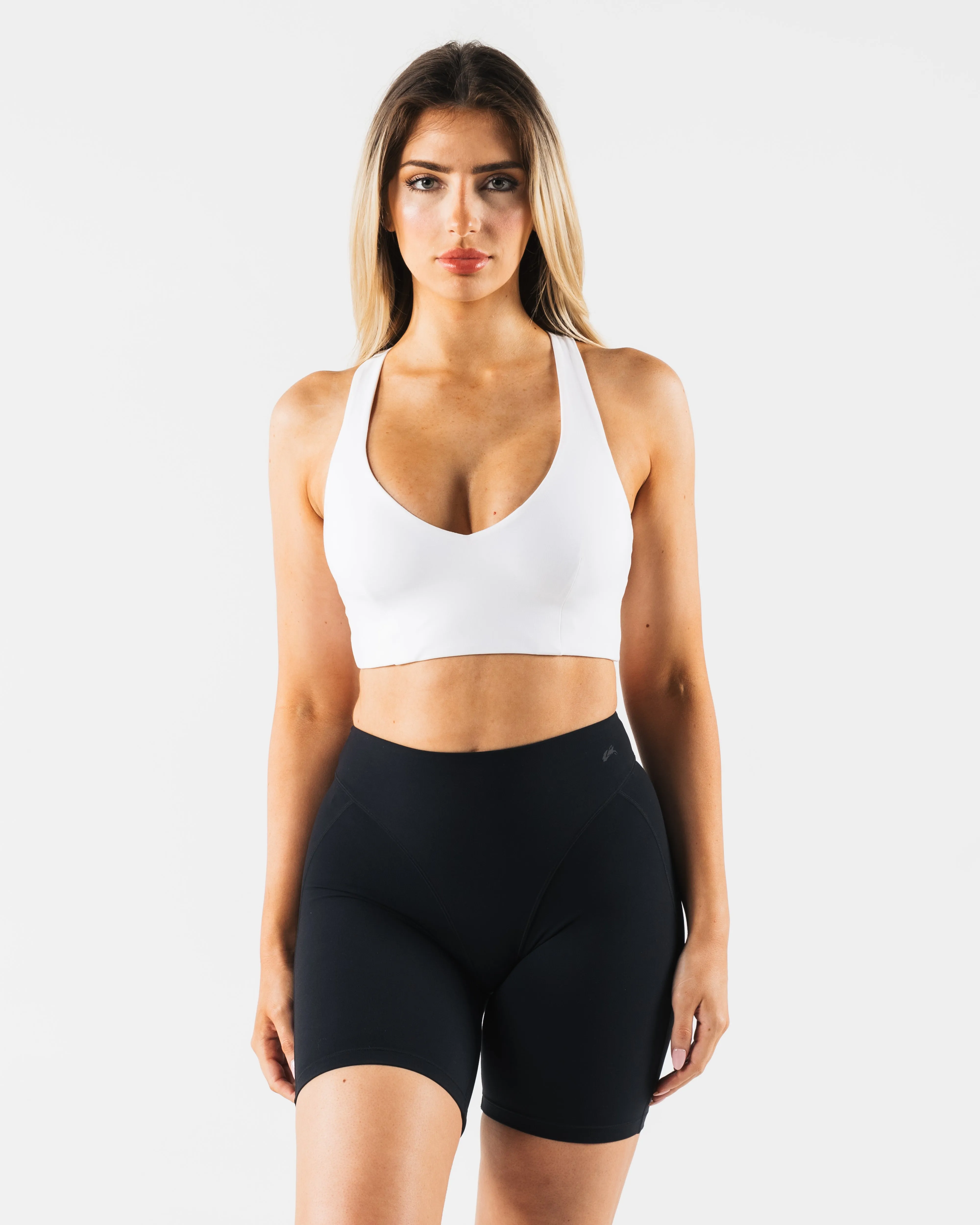 Tenacity White Deep V Cady Bra