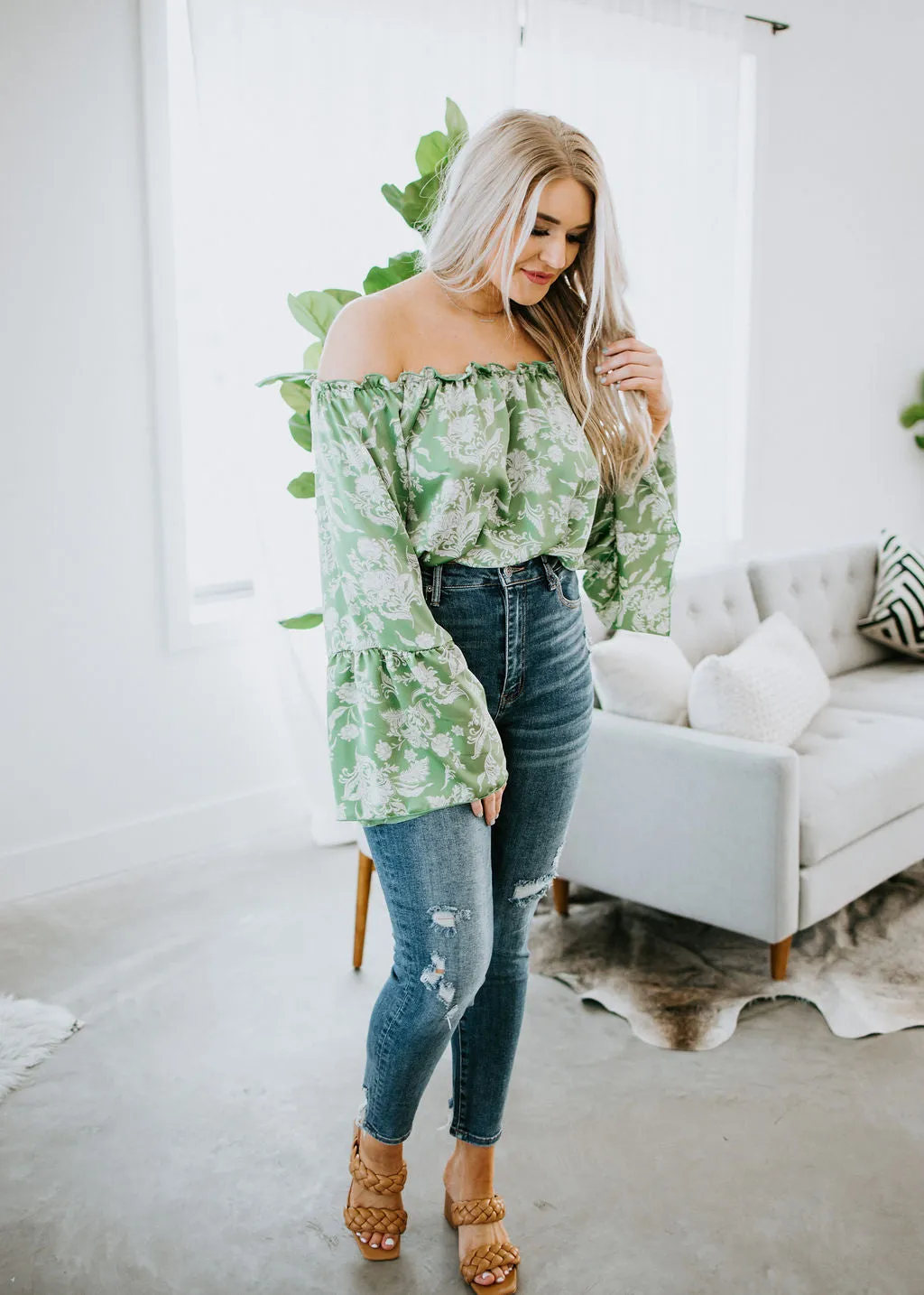 The Flower Girl Off Shoulder Top