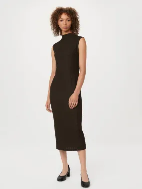 The Textured Midi Dress in Dark Chocolate