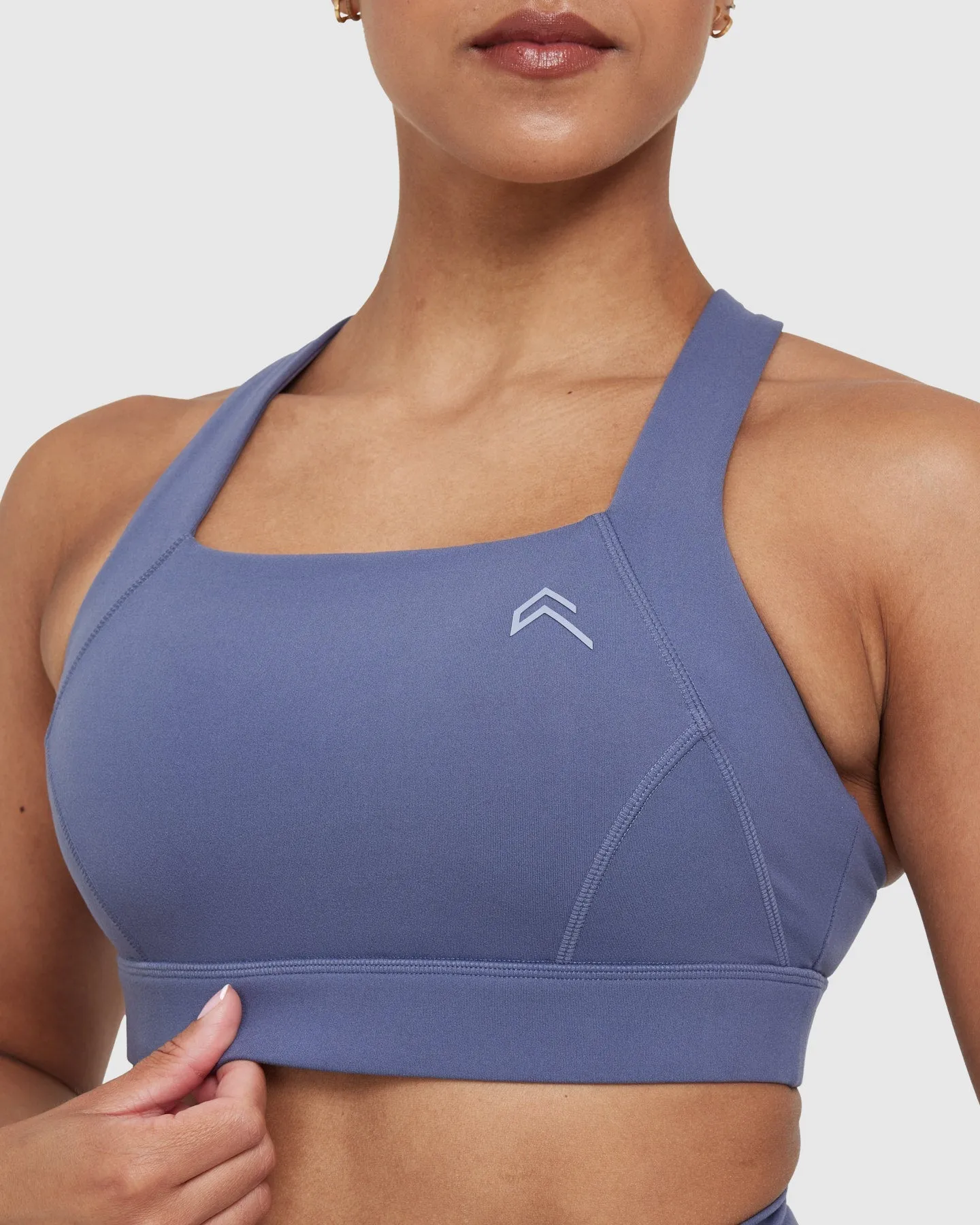 Slate Blue Timeless Wide Strap Sports Bra