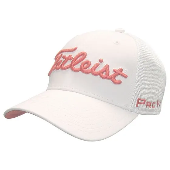 Titleist Tour Sport Mesh Fitted Cap White Island Red - Golf Hat