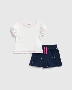 Toddler Girl Rainbow Butterfly Short Set