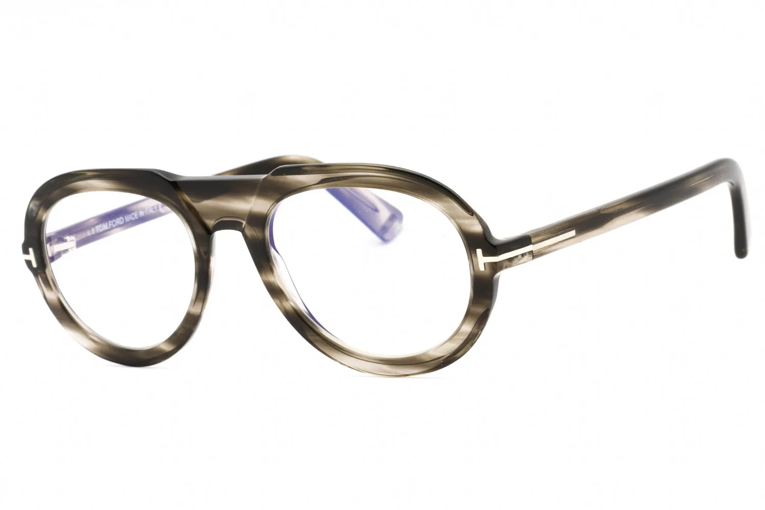 Tom Ford FT5756-B Eyeglasses Havana / Other / Clear / Blue Block Lens Men's